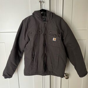Carhartt Sherpa Lined Utility Jacket - Relaxed Fit - Washed Duck